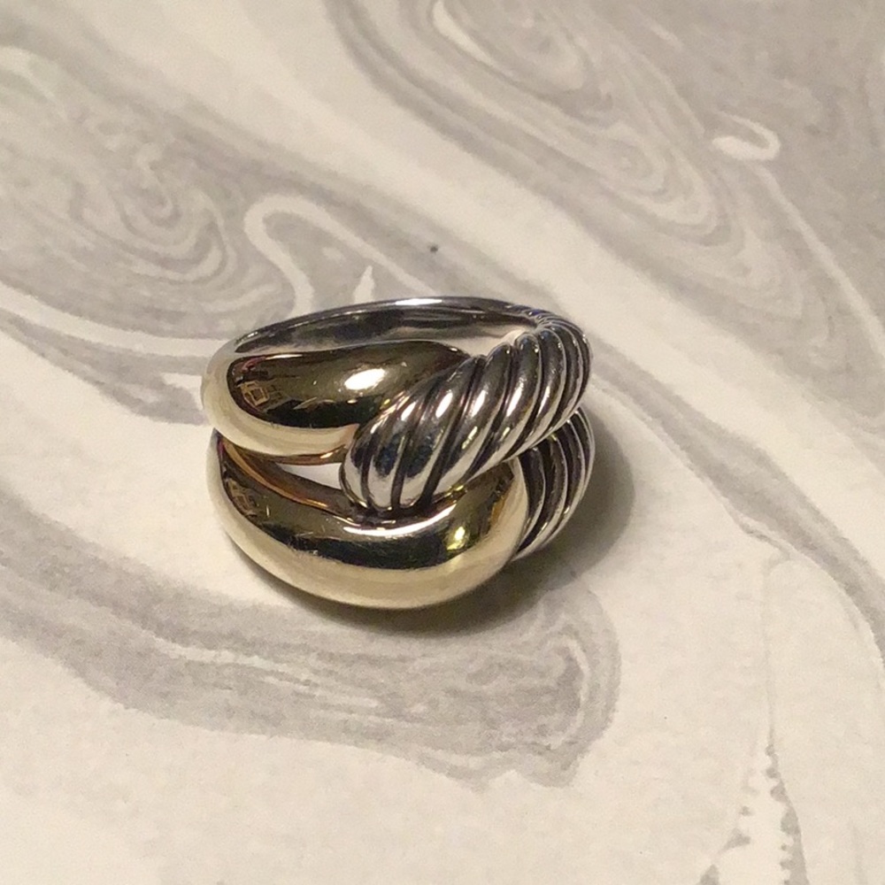 David Yurman Ring, Size 7, Sterling Silver with gold color.